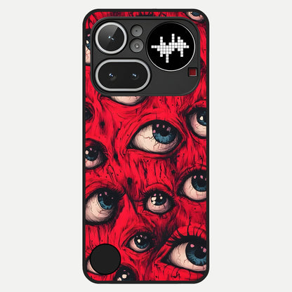  Red Eyes Pattern Glass Case For Nothing Phone 4A Pro back cover – full design glossy printed glass finish