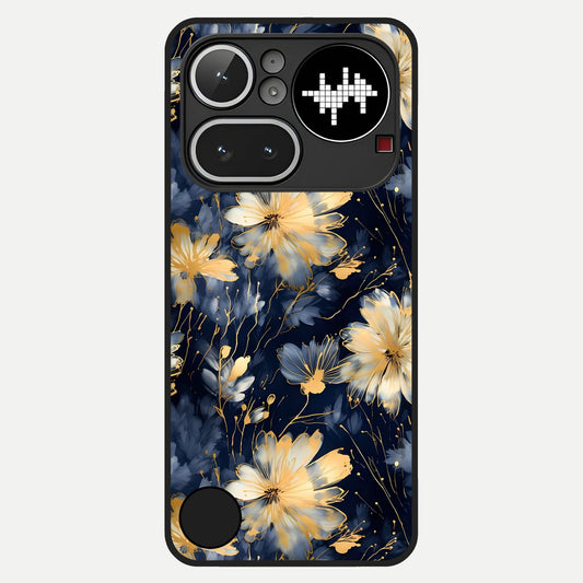  Royal Petal Dream Glass Case For Nothing Phone 4A Pro back cover – full design glossy printed glass finish