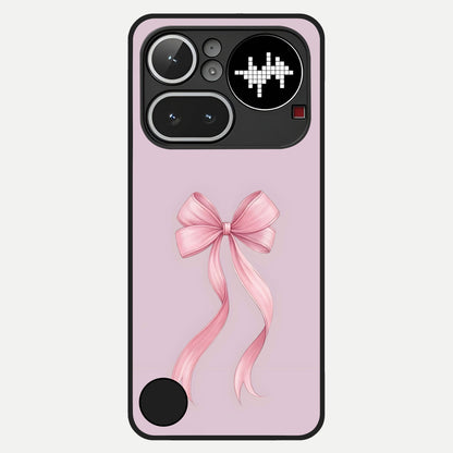  Soft Blush Bow Glass Case For Nothing Phone 4A Pro back cover – full design glossy printed glass finish
