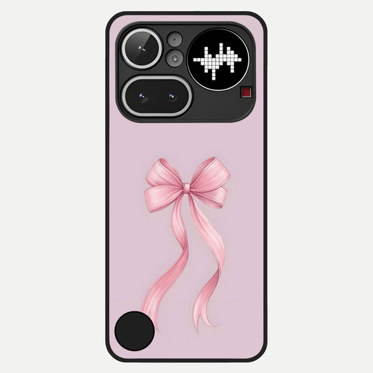  Soft Blush Bow Glass Case For Nothing Phone 4A Pro back cover – full design glossy printed glass finish