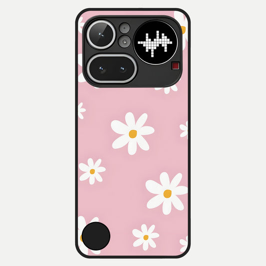  Soft Daisy Bliss Glass Case For Nothing Phone 4A Pro back cover – full design glossy printed glass finish
