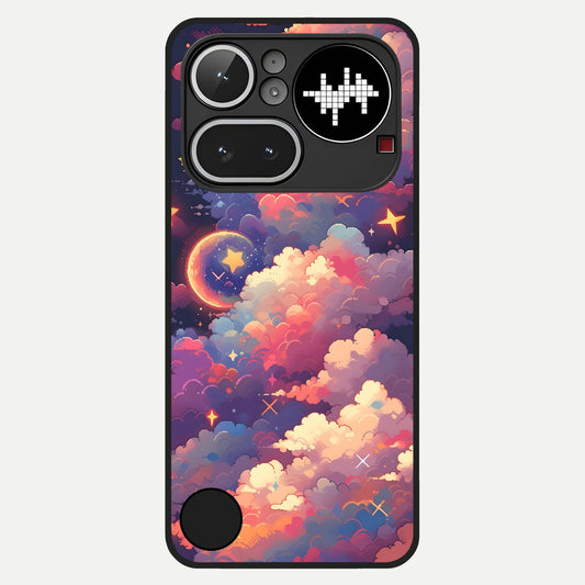  Starlit Dream Clouds Glass Case For Nothing Phone 4A Pro back cover – full design glossy printed glass finish