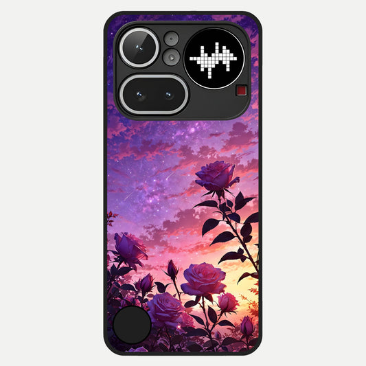  Starlit Rose Twilight Glass Case For Nothing Phone 4A Pro back cover – full design glossy printed glass finish