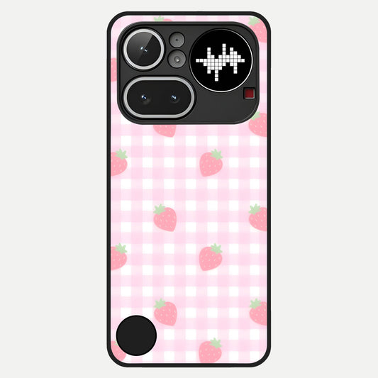  Strawberry Picnic Love Glass Case For Nothing Phone 4A Pro back cover – full design glossy printed glass finish