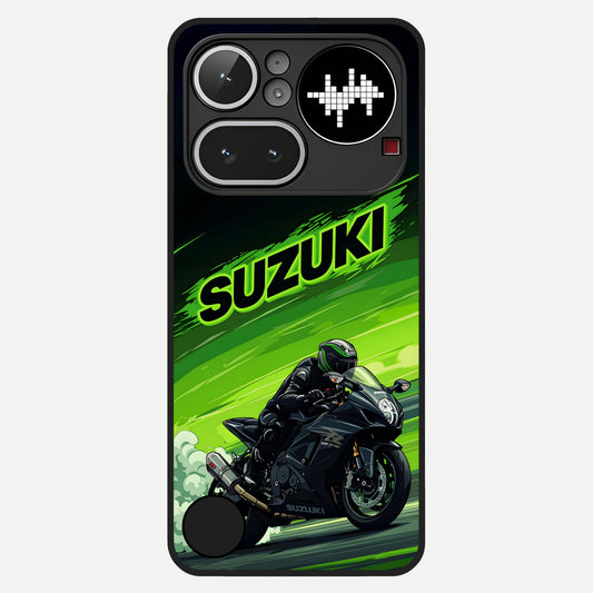  Suzuki Speed Beast Glass Case For Nothing Phone 4A Pro back cover – full design glossy printed glass finish