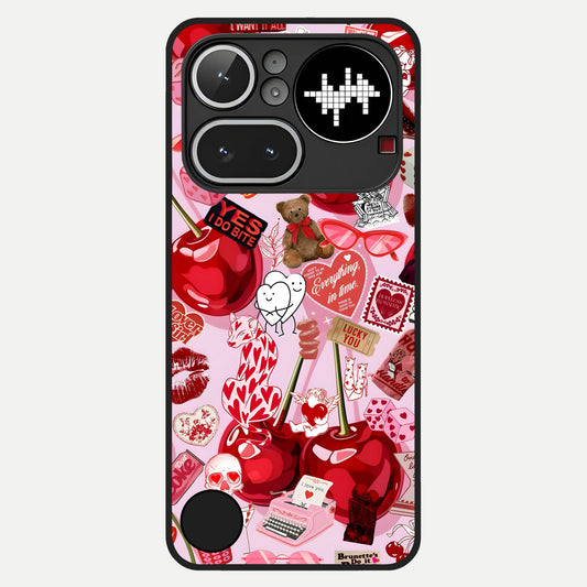  Sweet Cherry Chaos Glass Case For Nothing Phone 4A Pro back cover – full design glossy printed glass finish