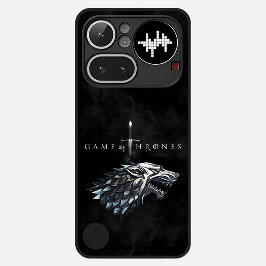  Throne Wolf Legacy Glass Case For Nothing Phone 4A Pro back cover – full design glossy printed glass finish
