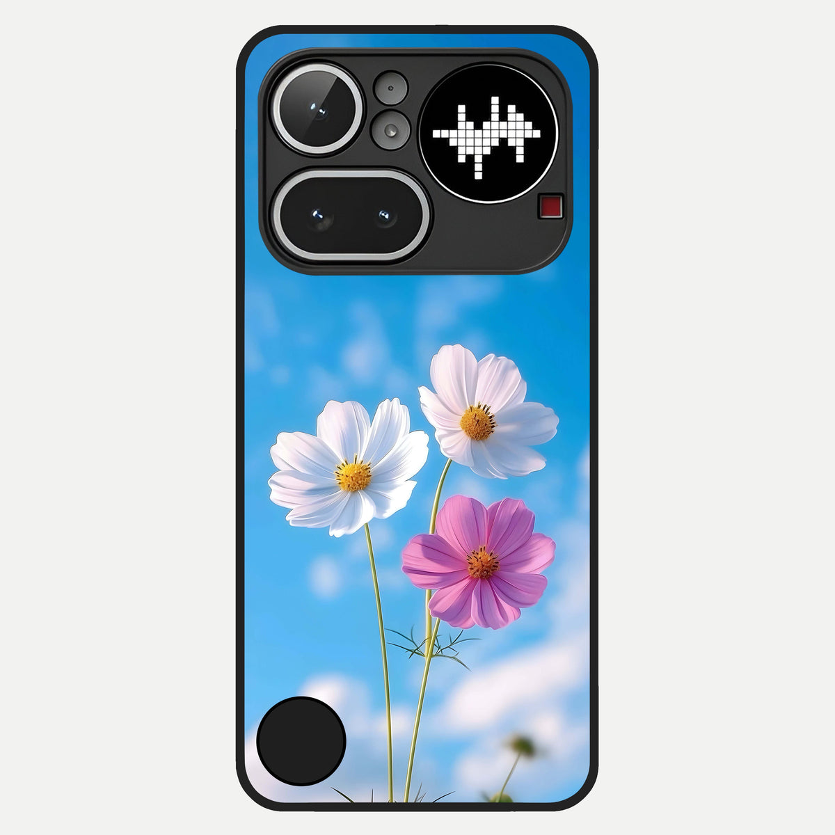  Tripple Flowers With Sky Glass Case For Nothing Phone 4A Pro back cover – full design glossy printed glass finish