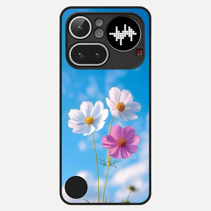  Tripple Flowers With Sky Glass Case For Nothing Phone 4A Pro back cover – full design glossy printed glass finish
