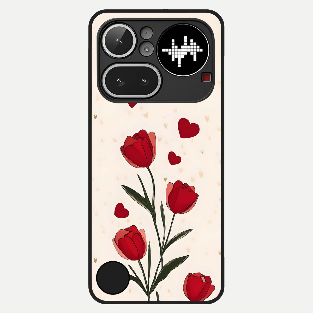  Tulip With Heart Glass Case For Nothing Phone 4A Pro back cover – full design glossy printed glass finish