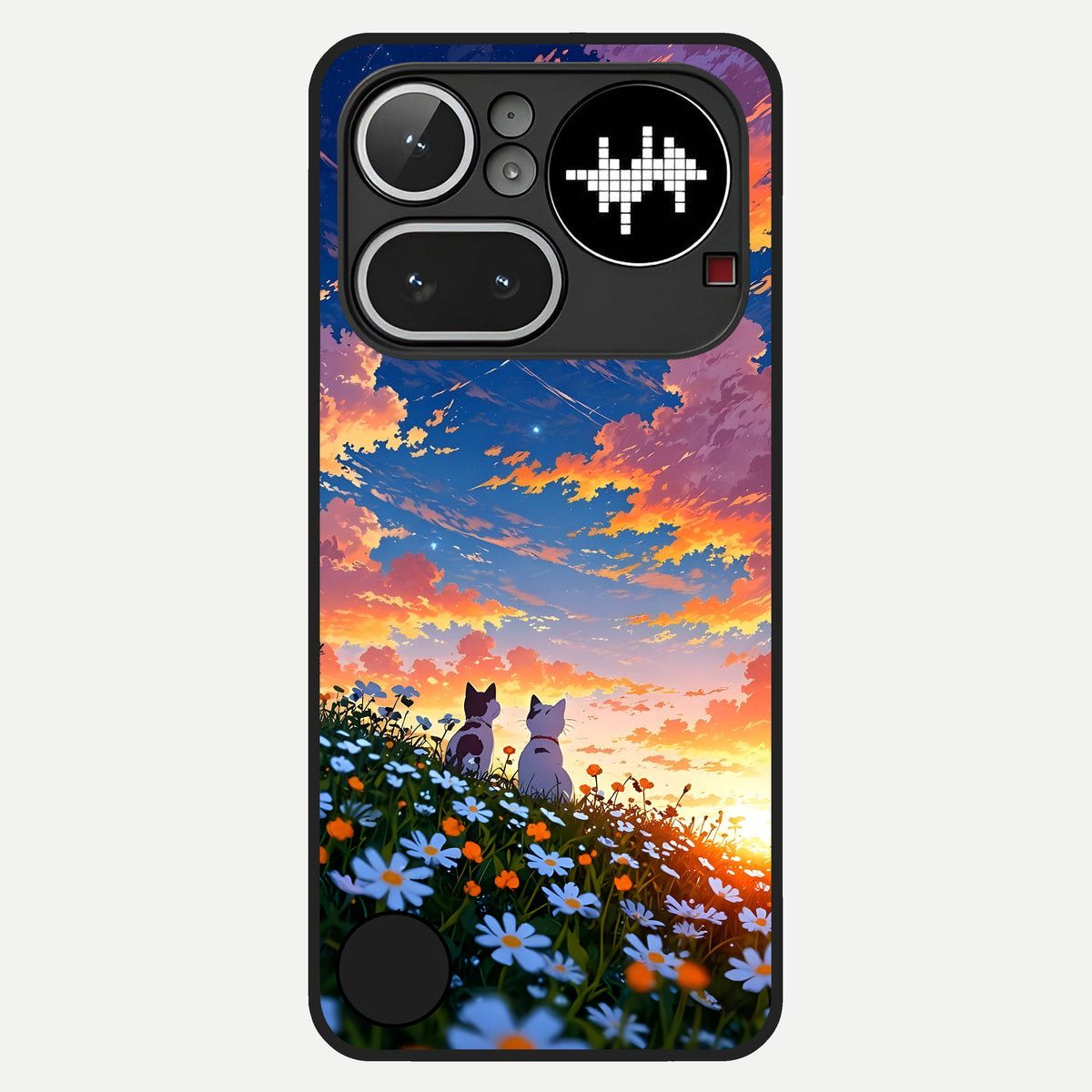  Two Cats Friends Glass Case For Nothing Phone 4A Pro back cover – full design glossy printed glass finish