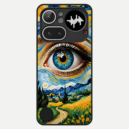  Van Gogh Eye Glass Case For Nothing Phone 4A Pro back cover – full design glossy printed glass finish