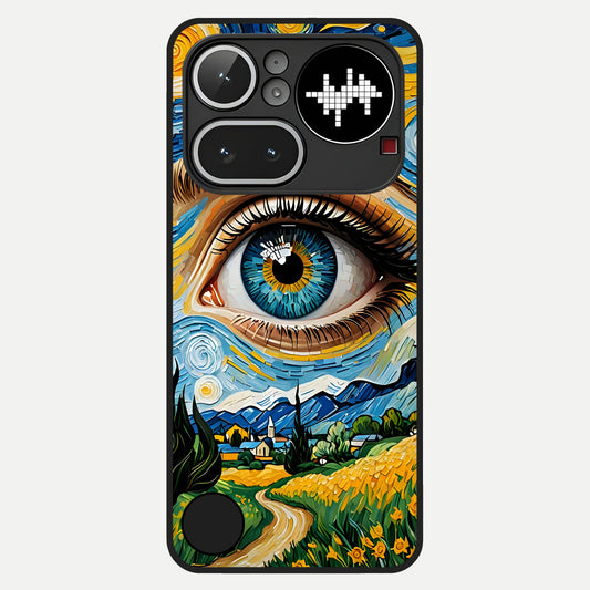 Van Gogh Eye Glass Case For Nothing Phone 4A Pro back cover – full design glossy printed glass finish