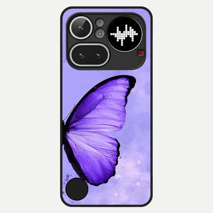  Violet Dream Wing Glass Case For Nothing Phone 4A Pro back cover – full design glossy printed glass finish