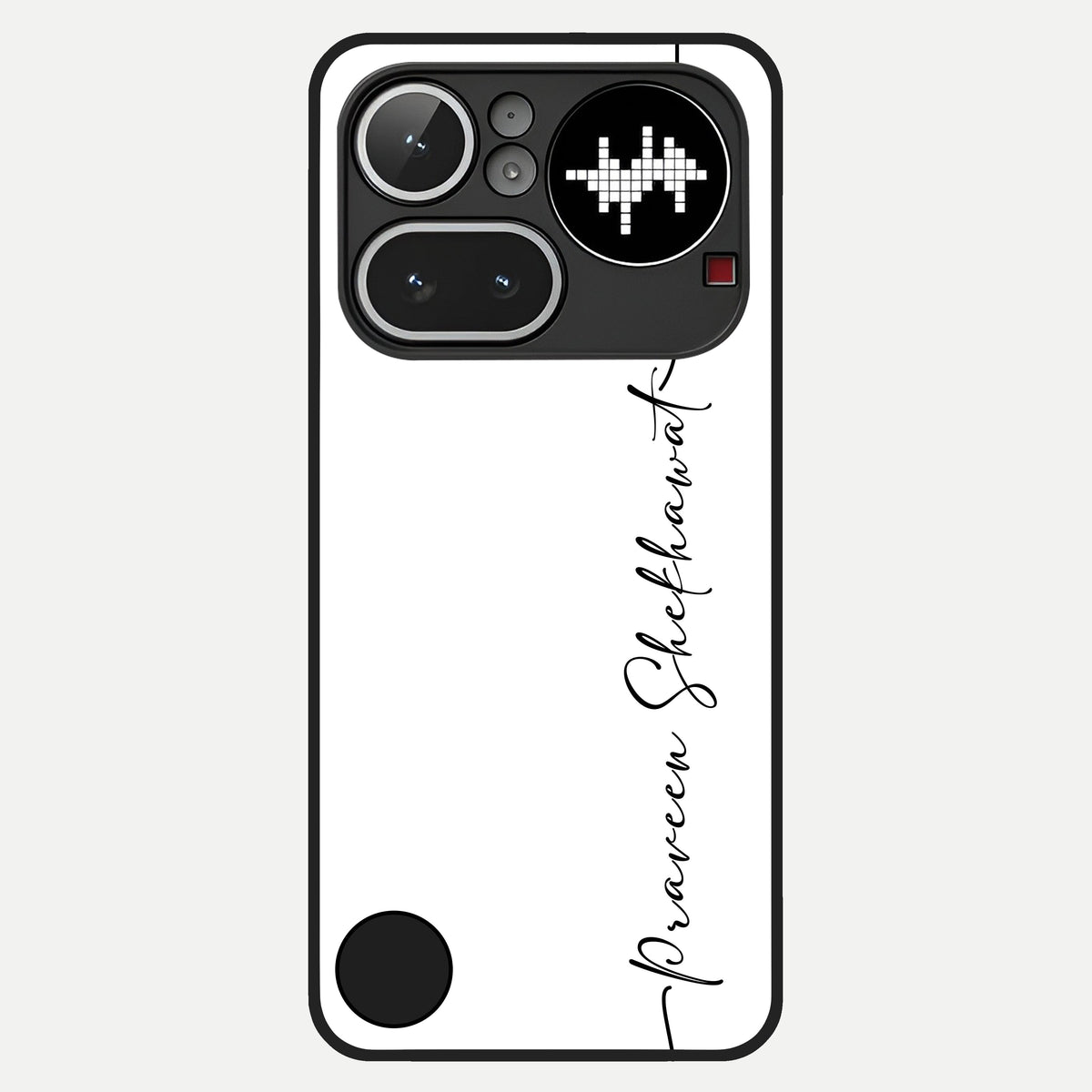  White Tune Custom Name Glass Case For Nothing Phone 4A Pro back cover – personalized glossy printed glass finish