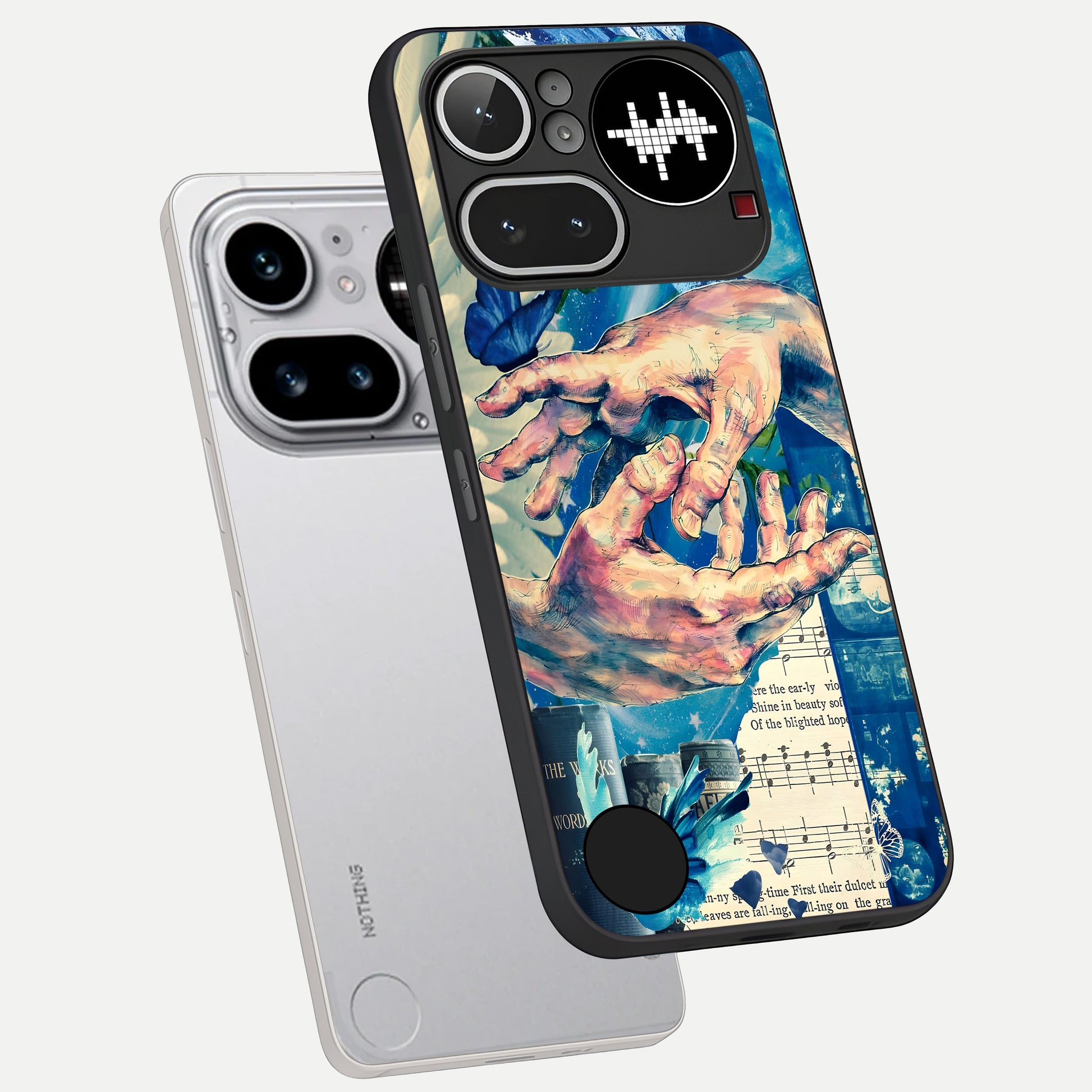  Aesthetic Divider phone case For Nothing Phone 4A Pro showing premium glass back cover with detailed artwork