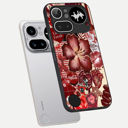  Aesthetic Little Freak phone case For Nothing Phone 4A Pro showing premium glass back cover with detailed artwork