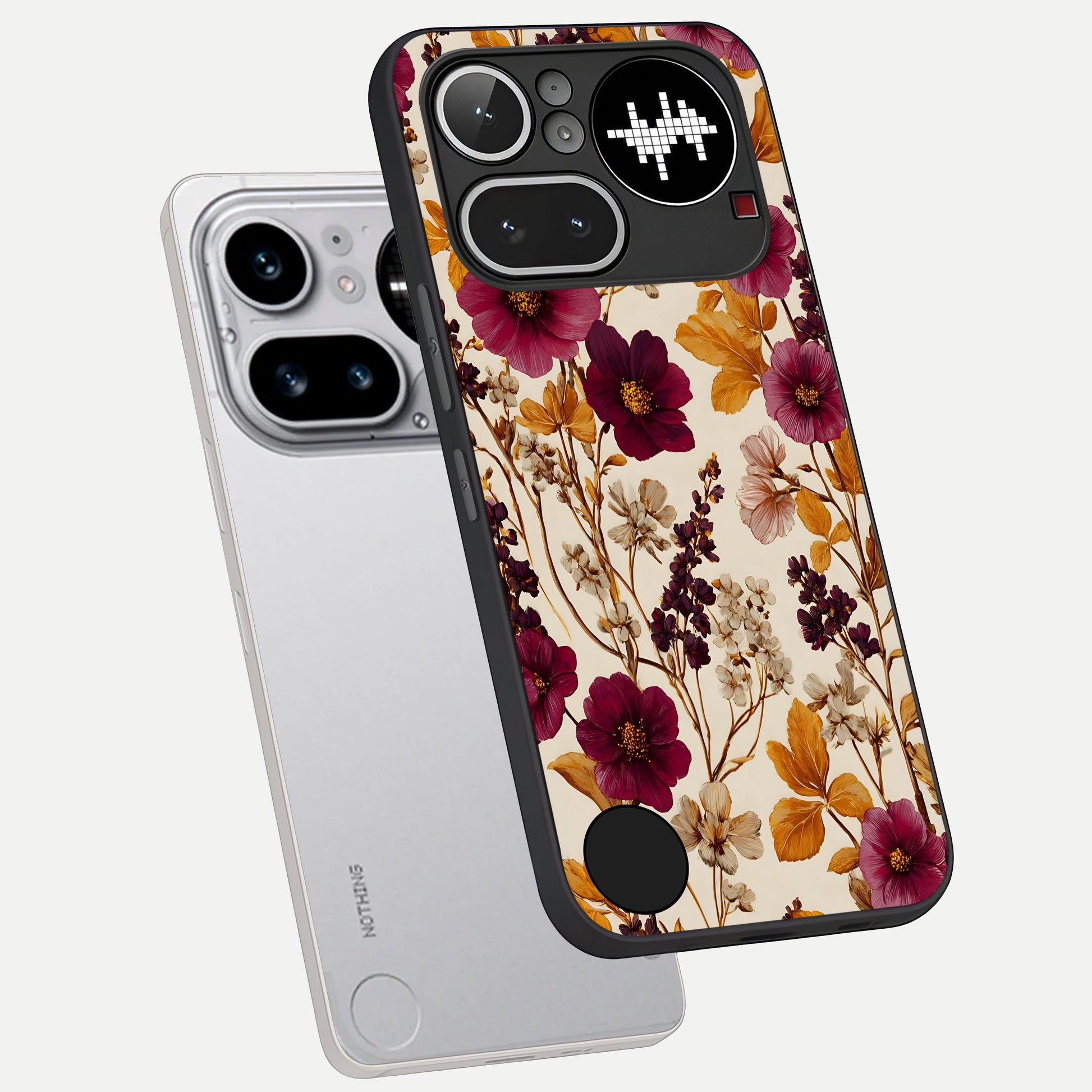  Autumn Wine Bloom phone case For Nothing Phone 4A Pro showing premium glass back cover with detailed artwork