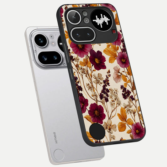 Autumn Wine Bloom phone case For Nothing Phone 4A Pro showing premium glass back cover with detailed artwork
