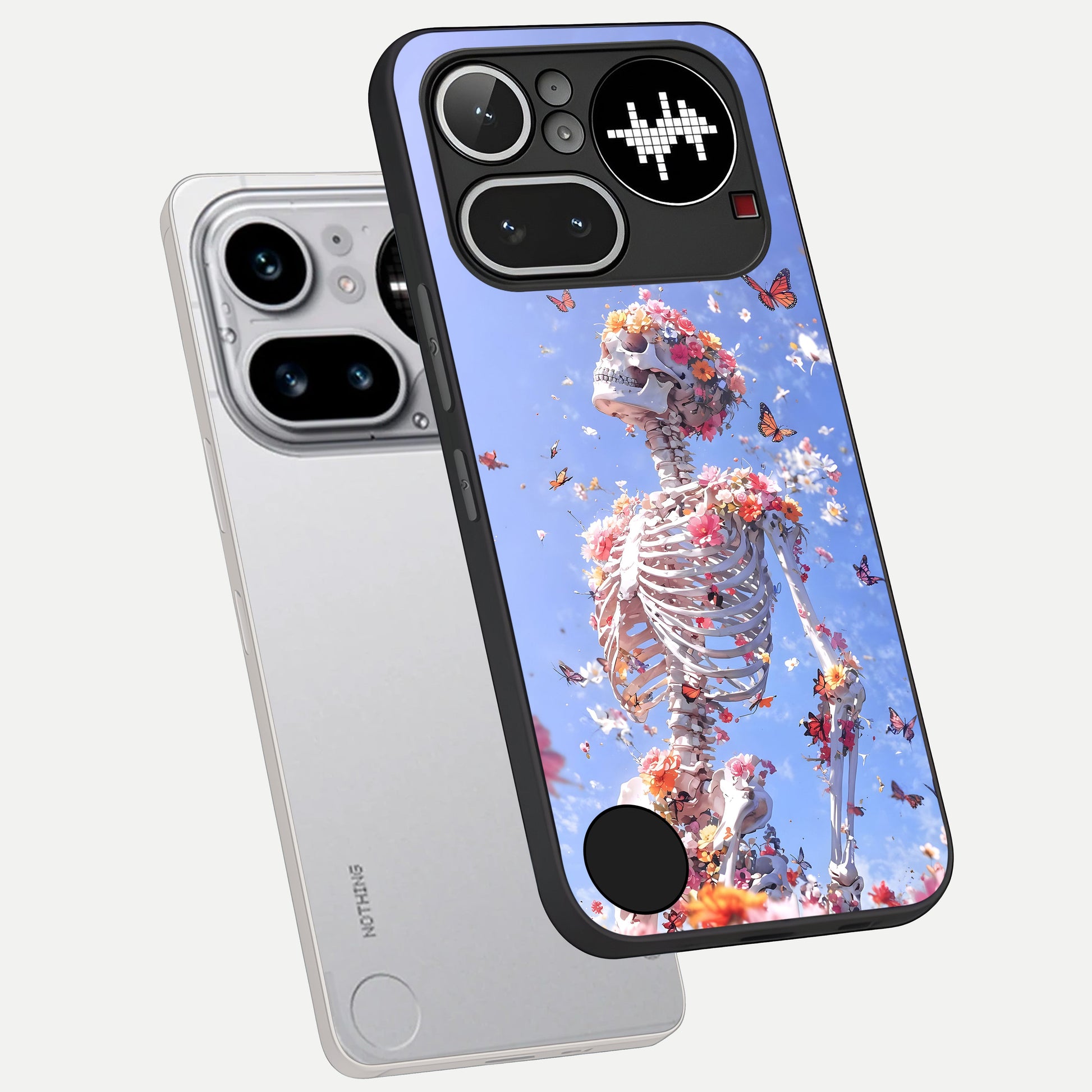  Bloom Beyond Bones phone case For Nothing Phone 4A Pro showing premium glass back cover with detailed artwork