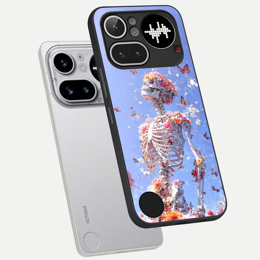  Bloom Beyond Bones phone case For Nothing Phone 4A Pro showing premium glass back cover with detailed artwork