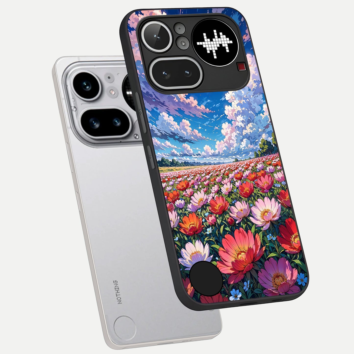  Blossom Sky Field phone case For Nothing Phone 4A Pro showing premium glass back cover with detailed artwork