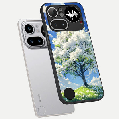  Blossom Sky Serenity phone case For Nothing Phone 4A Pro showing premium glass back cover with detailed artwork