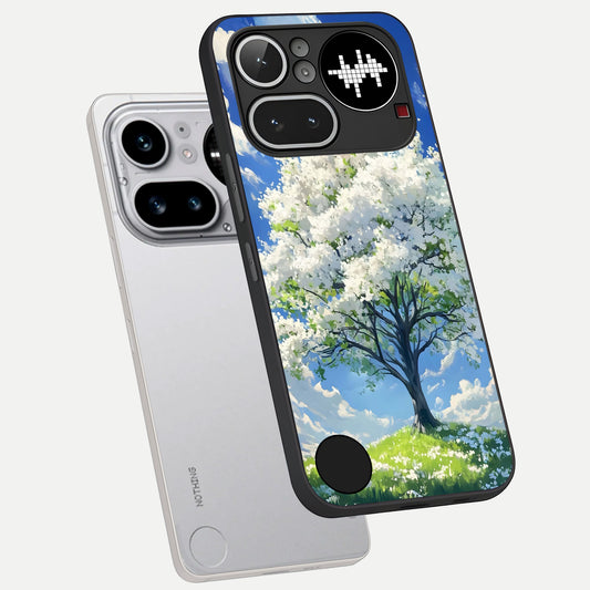  Blossom Sky Serenity phone case For Nothing Phone 4A Pro showing premium glass back cover with detailed artwork