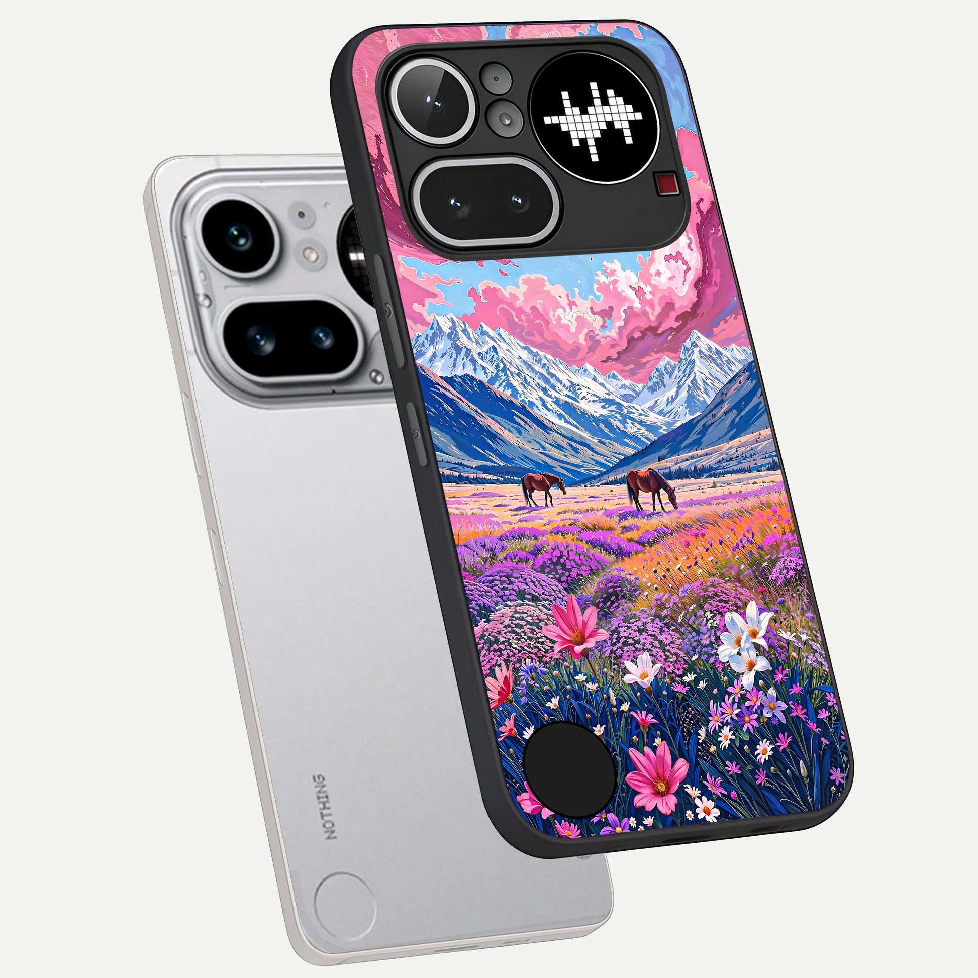  Blossom Valley Dream phone case For Nothing Phone 4A Pro showing premium glass back cover with detailed artwork