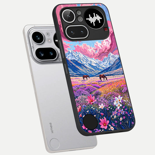  Blossom Valley Dream phone case For Nothing Phone 4A Pro showing premium glass back cover with detailed artwork