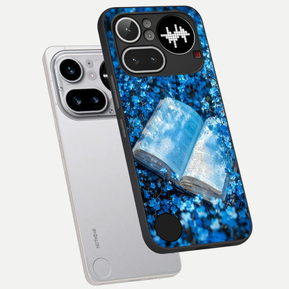  Blue Bloom Tales phone case For Nothing Phone 4A Pro showing premium glass back cover with detailed artwork