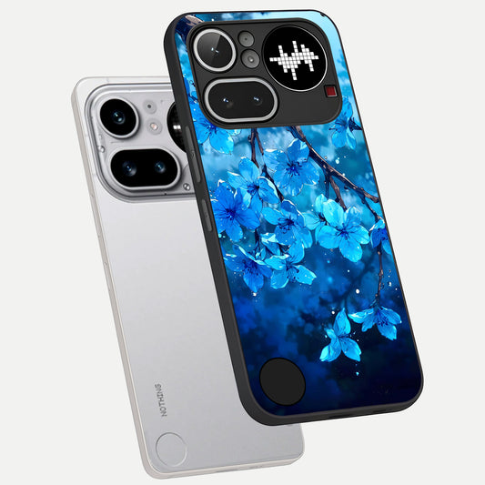 Blue Blossoms Branch phone case For Nothing Phone 4A Pro showing premium glass back cover with detailed artwork