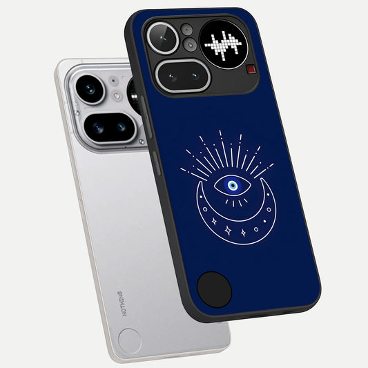  Blue Evil Eye phone case For Nothing Phone 4A Pro showing premium glass back cover with detailed artwork