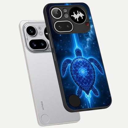  Blue Galaxy Turtle phone case For Nothing Phone 4A Pro showing premium glass back cover with detailed artwork