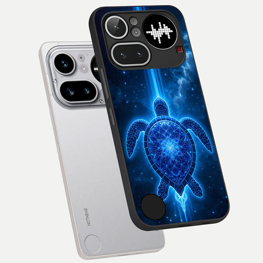  Blue Galaxy Turtle phone case For Nothing Phone 4A Pro showing premium glass back cover with detailed artwork