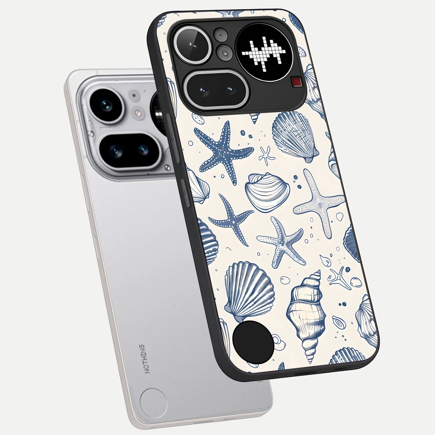  Blue Ocean Outline phone case For Nothing Phone 4A Pro showing premium glass back cover with detailed artwork