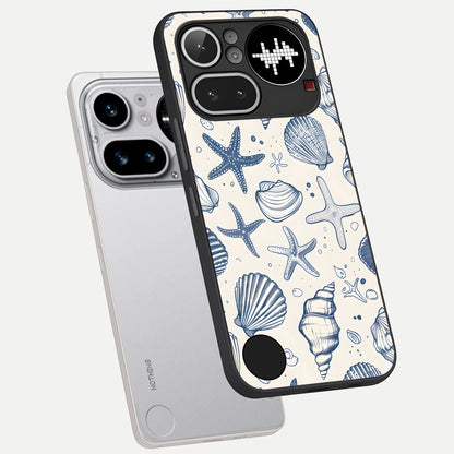  Blue Ocean Outline phone case For Nothing Phone 4A Pro showing premium glass back cover with detailed artwork