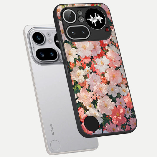  Blush Bloom Field phone case For Nothing Phone 4A Pro showing premium glass back cover with detailed artwork