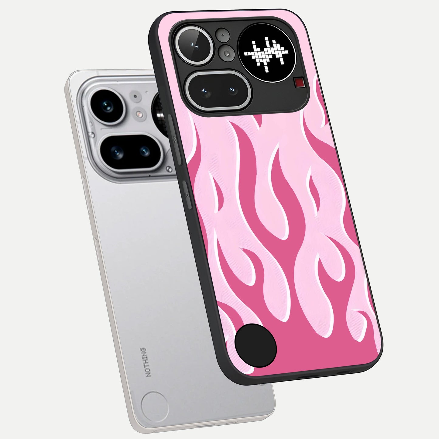  Blush Flame Energy phone case For Nothing Phone 4A Pro showing premium glass back cover with detailed artwork