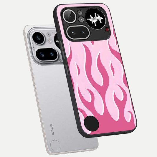  Blush Flame Energy phone case For Nothing Phone 4A Pro showing premium glass back cover with detailed artwork