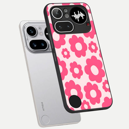  Blush Flower Pop phone case For Nothing Phone 4A Pro showing premium glass back cover with detailed artwork