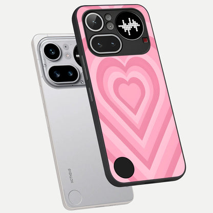  Blush Heart Waves phone case For Nothing Phone 4A Pro showing premium glass back cover with detailed artwork