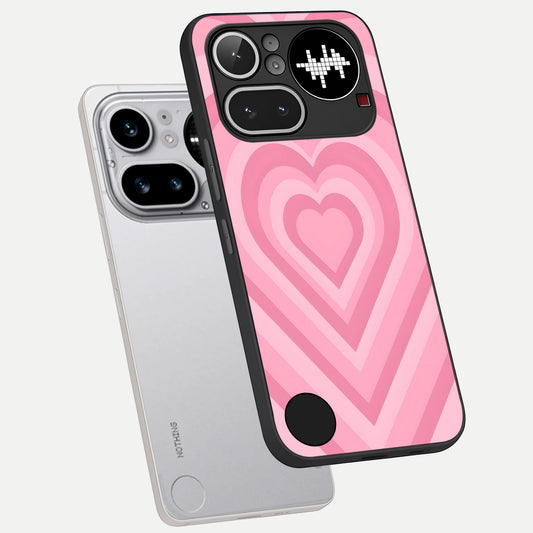  Blush Heart Waves phone case For Nothing Phone 4A Pro showing premium glass back cover with detailed artwork
