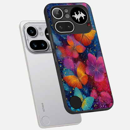  Butterfly Dream Mist phone case For Nothing Phone 4A Pro showing premium glass back cover with detailed artwork