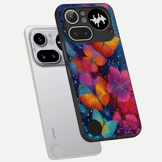  Butterfly Dream Mist phone case For Nothing Phone 4A Pro showing premium glass back cover with detailed artwork