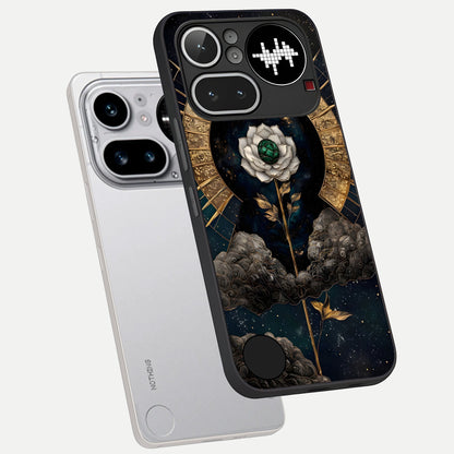  Celestial Lotus Morang phone case For Nothing Phone 4A Pro showing premium glass back cover with detailed artwork