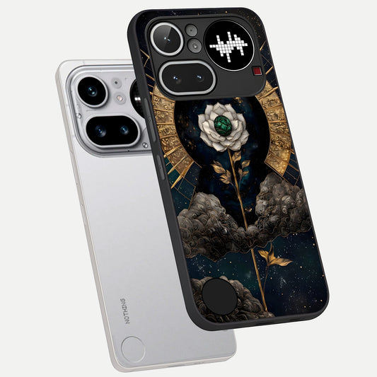  Celestial Lotus Morang phone case For Nothing Phone 4A Pro showing premium glass back cover with detailed artwork