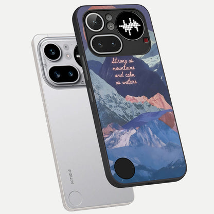  Celestial Mountain Calm phone case For Nothing Phone 4A Pro showing premium glass back cover with detailed artwork