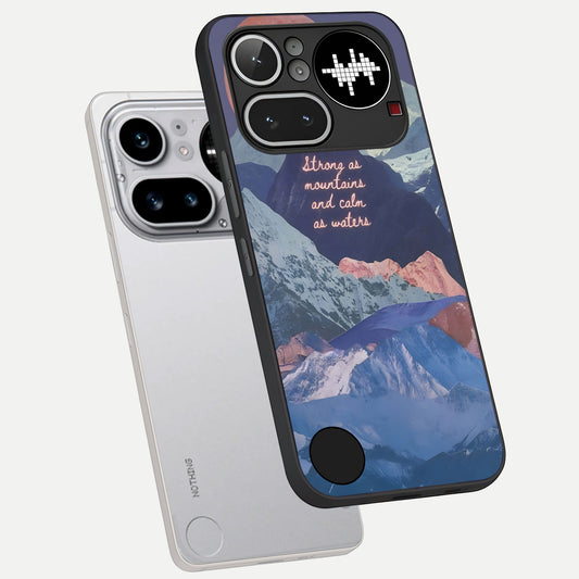  Celestial Mountain Calm phone case For Nothing Phone 4A Pro showing premium glass back cover with detailed artwork