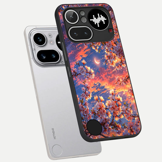  Celestial Sakura Sunset phone case For Nothing Phone 4A Pro showing premium glass back cover with detailed artwork